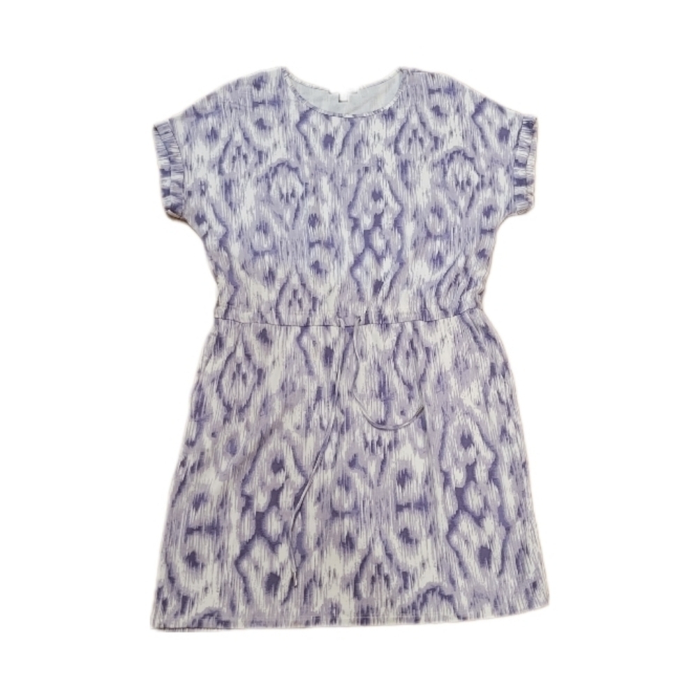 Hilary Radley Purple/White patterned drawstring waist dress size Large